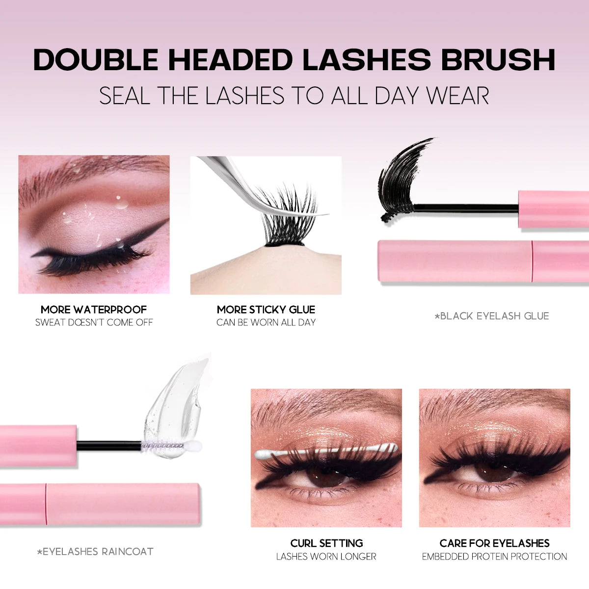 DIY Lash Extension Kit Volume Lash Clusters Individual Lashes Thick Eyelash Extension Lash Bond & Seal & Lash Tweezers