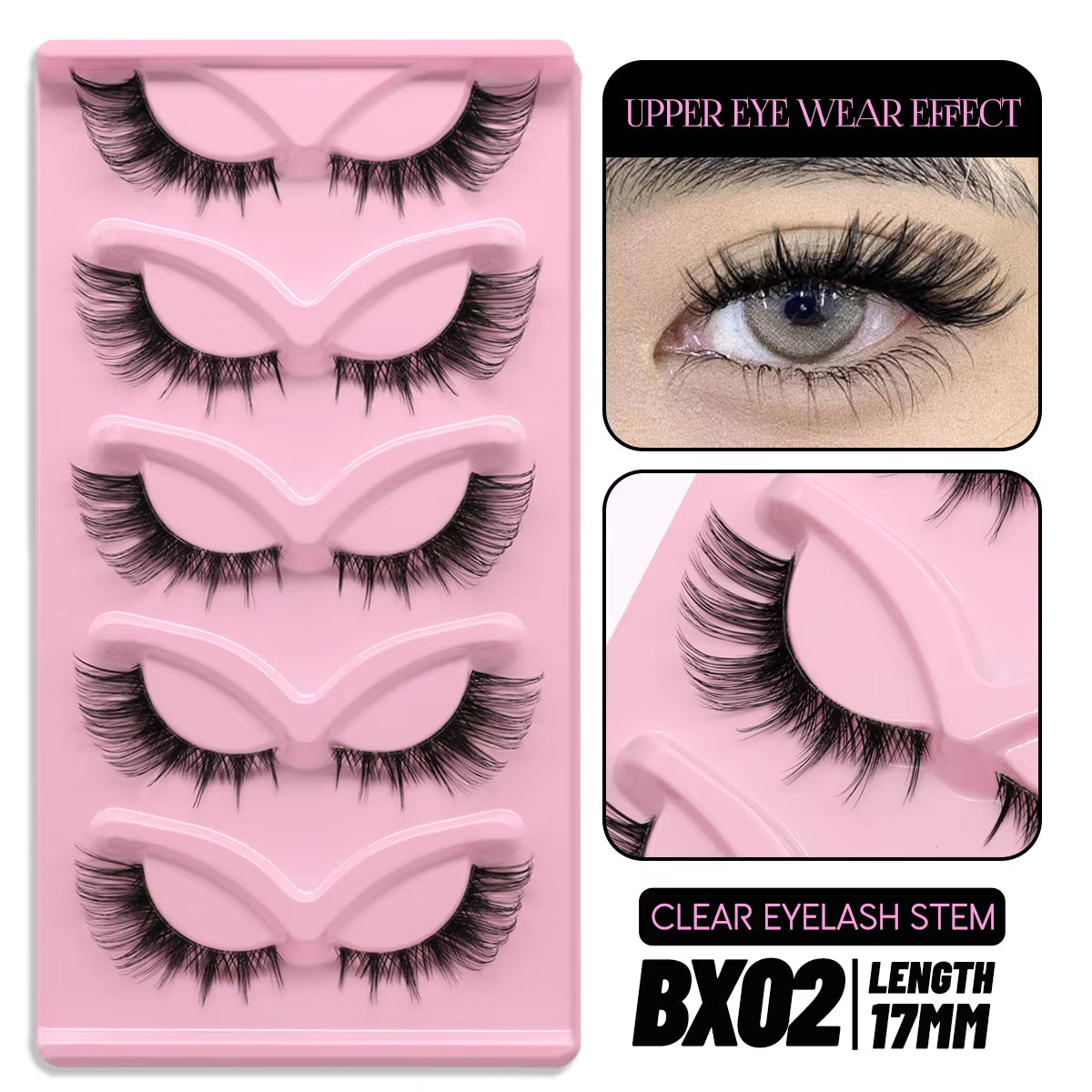 5 Pairs Cat Eye Eyelashes Fox Eye False Eyelashes Faux Mink Lashes Natural Look Eyelashes Lash Extension Makeup