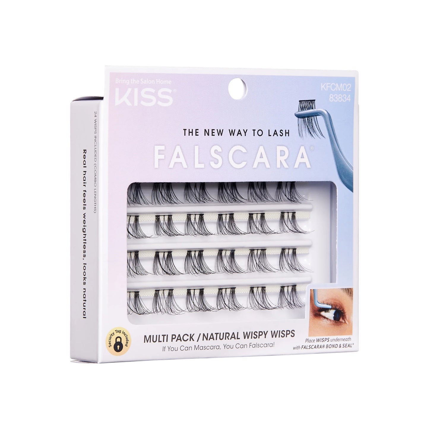 FALSCARA Lash Extension Kit, Natural Wispy, Black, 24 Lash Clusters