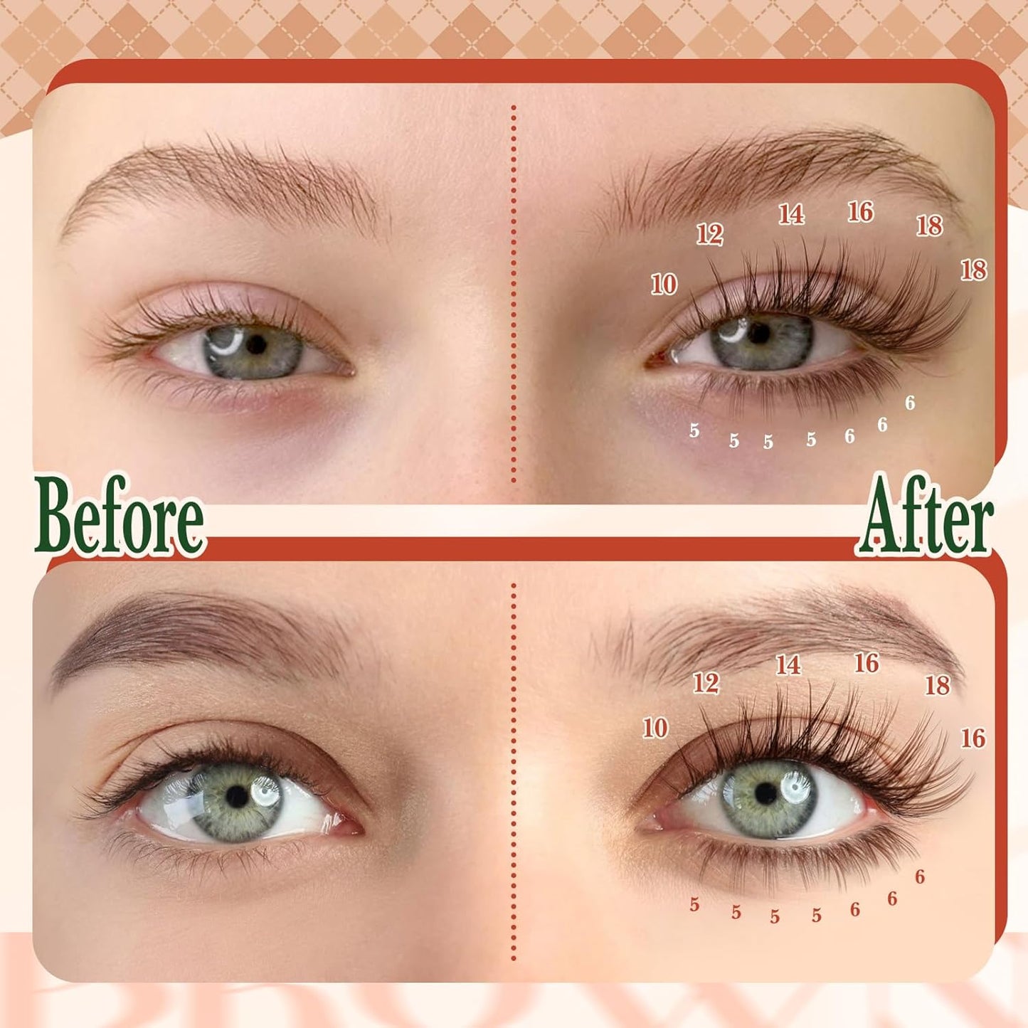 Brown Lash Clusters Kit with Bottom Lash Clusters Wispy Brown DIY Lash Extension Kit Natural C-Curly Eyelash Clusters Invisible Band Lash Clusters with Lash Bond and Seal Lash Applicator