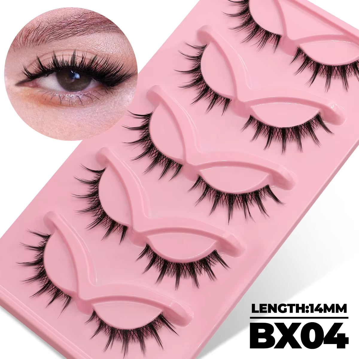 5 Pairs Cat Eye Eyelashes Fox Eye False Eyelashes Faux Mink Lashes Natural Look Eyelashes Lash Extension Makeup