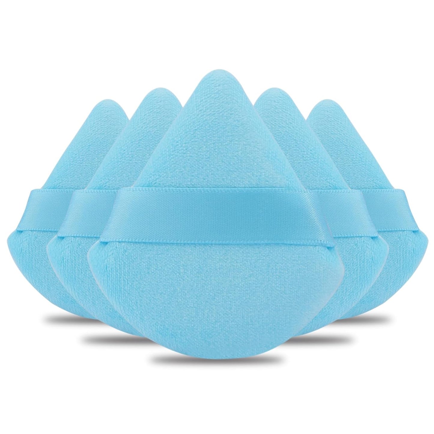 Powder Puff 6 PCS Makeup Puff Face Soft Triangle Powder Puffs for Loose Powder Mineral Powder Body Powder Velour Cosmetic Foundation Sponges Blender Beauty Makeup Tools(Blue)