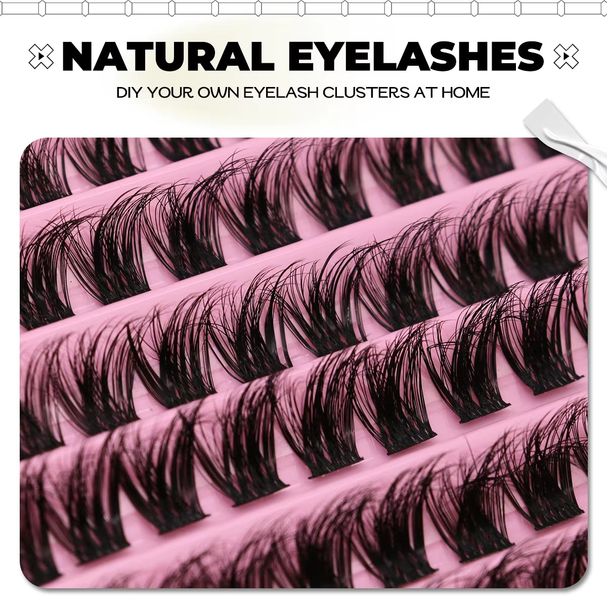 DIY Lash Extension Kit Lash Clusters with Waterproof Strong Hold Lash Bond and Seal and Eyelash Tweezers Lash Cluster