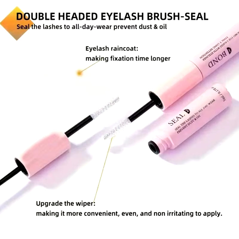Lash Bond and Seal for Cluster Lash Glue 2In1 Glue Lasting Waterproof Clear Coating Raincoat Strong Tasteless DIY10 ML Glue