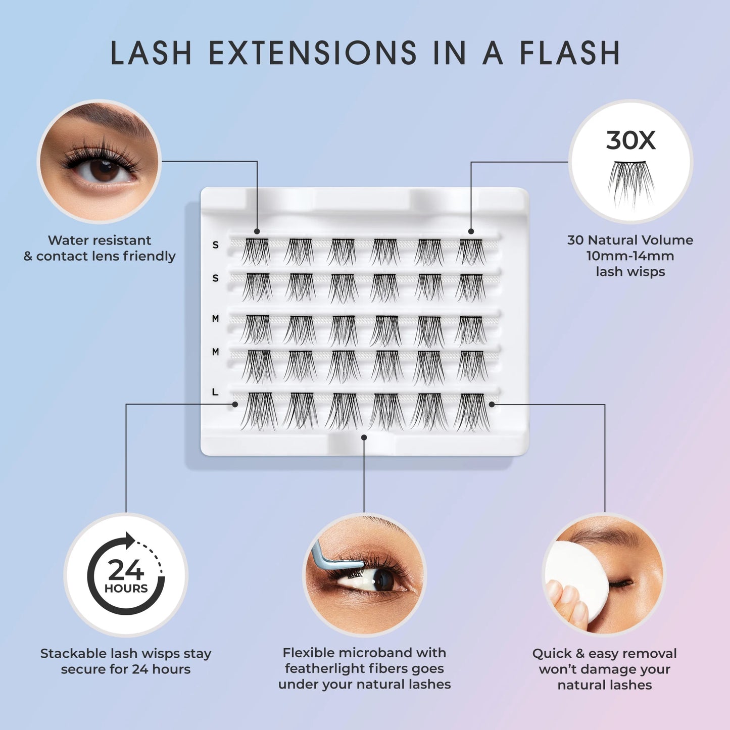 (2 Pack) FALSCARA Collection DIY Eyelash Extensions Multipack, Lengthening Wisps, 30 Ct.