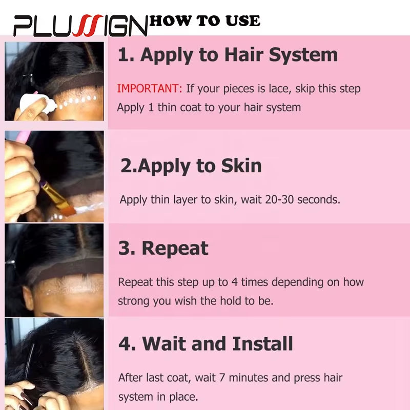 Lace Wig Bonding Glue 1.3Oz 38Ml Invisible Hair Adhesive Glue Remover Kits for Lace Frontal Wigs Toupee Strong Hold Hair Glue
