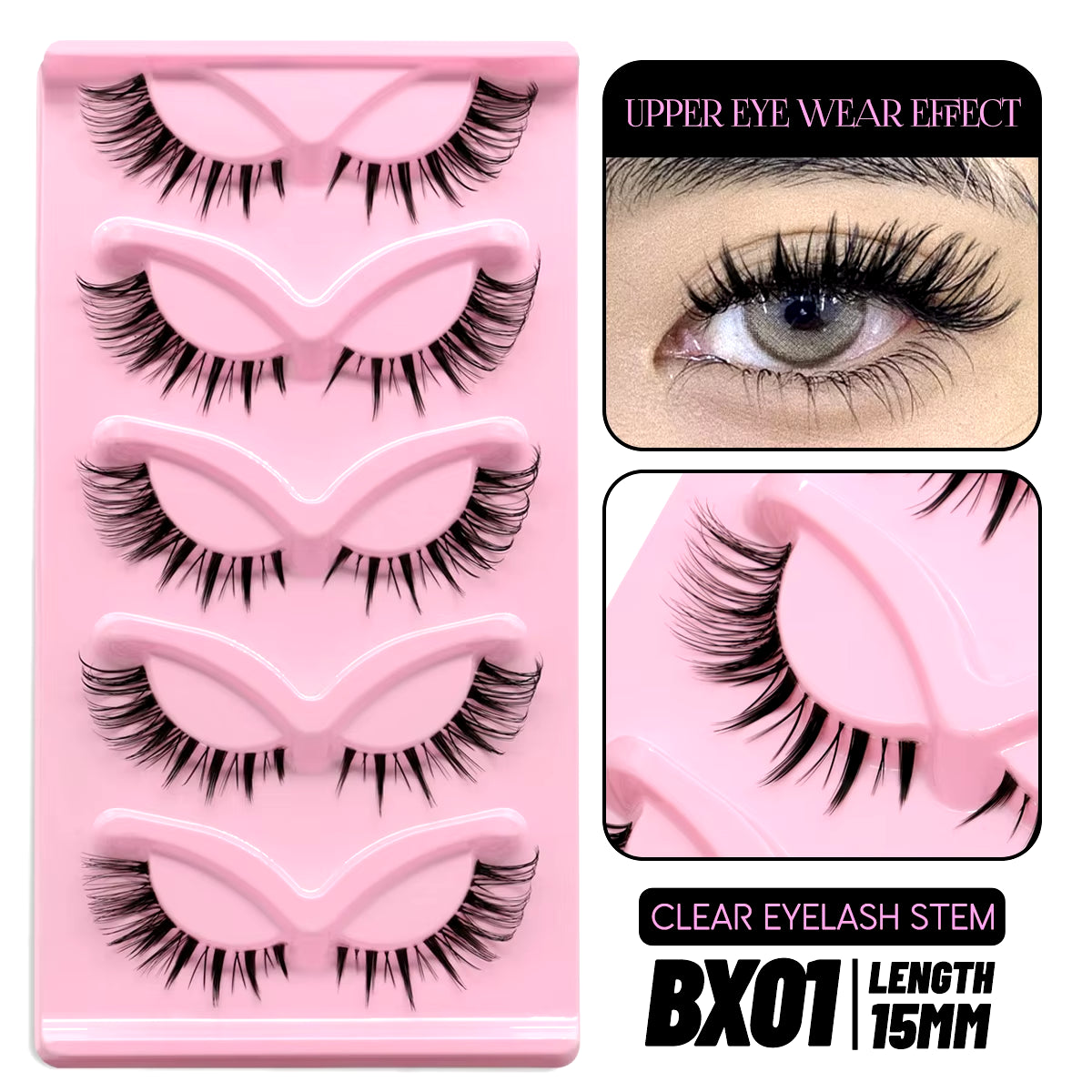 5 Pairs Cat Eye Eyelashes Fox Eye False Eyelashes Faux Mink Lashes Natural Look Eyelashes Lash Extension Makeup