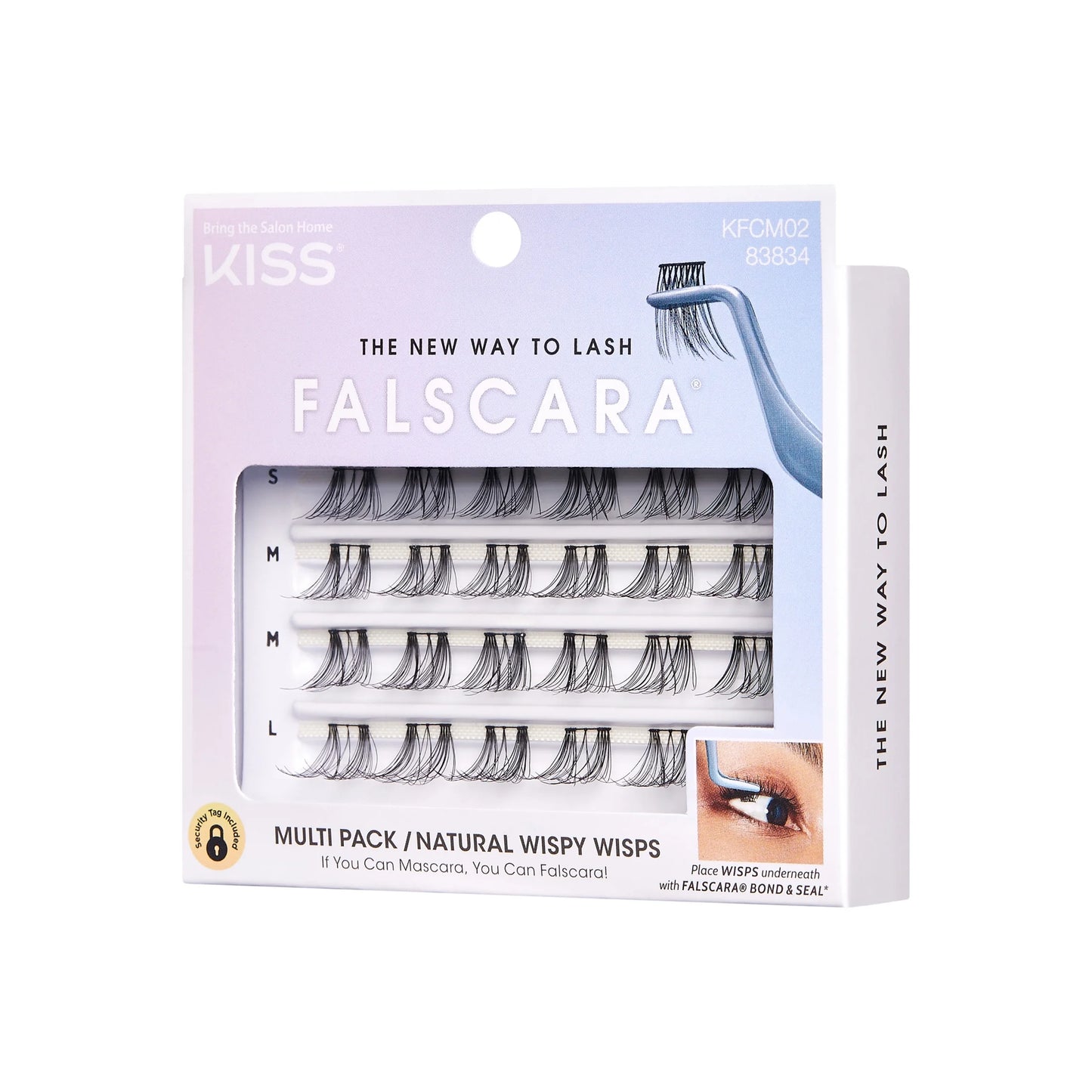 FALSCARA Lash Extension Kit, Natural Wispy, Black, 24 Lash Clusters