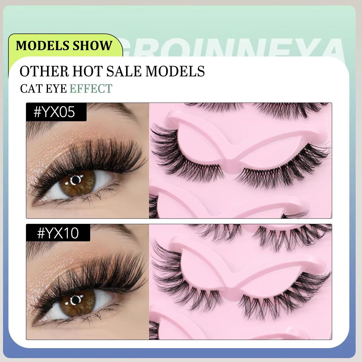 5 Pairs Cat Eye Eyelashes Fox Eye False Eyelashes Faux Mink Lashes Natural Look Eyelashes Lash Extension Makeup