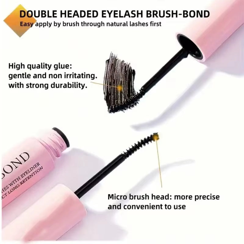Lash Bond and Seal for Cluster Lash Glue 2In1 Glue Lasting Waterproof Clear Coating Raincoat Strong Tasteless DIY10 ML Glue