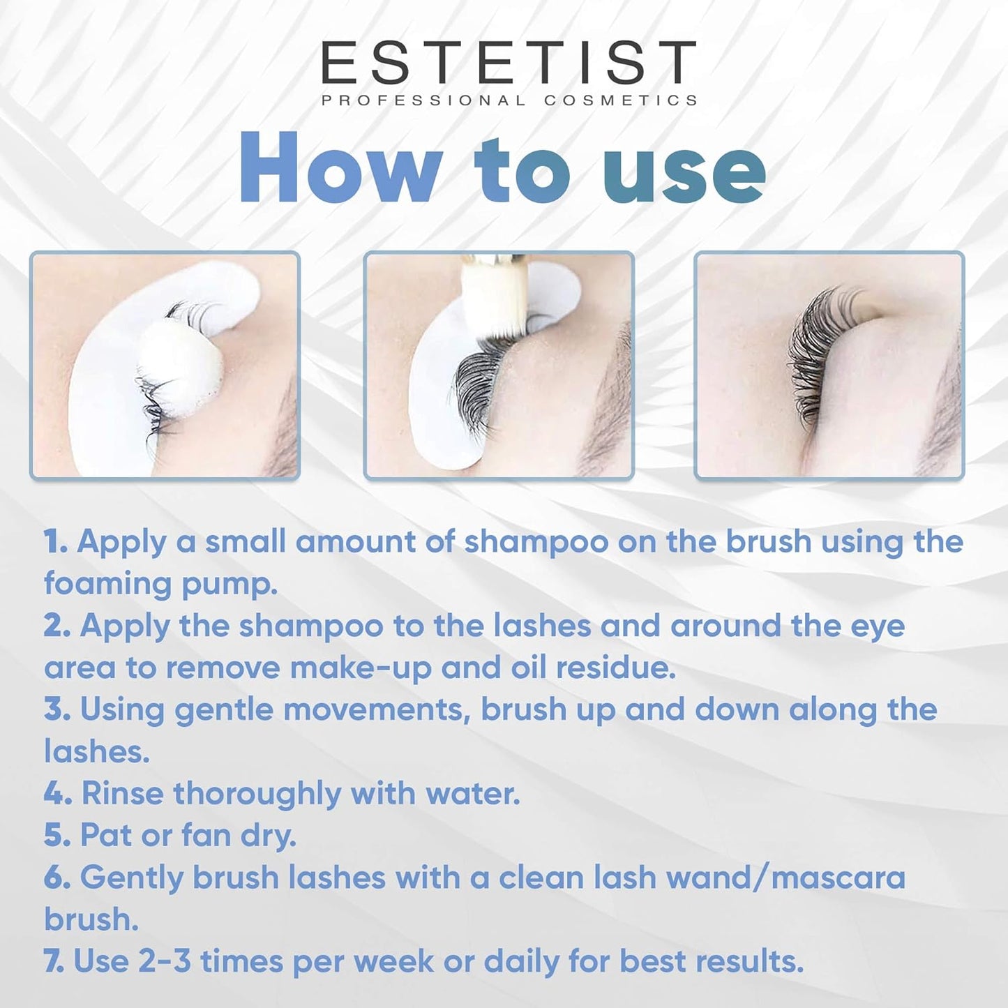 Eyelash Extension Shampoo & Brush Kit, Lash Wash & Foaming Cleanser for Extensions, Gentle Lash Cleaning Kit for Home or Salon Use, Oil-Free, Suitable for Sensitive Eyes