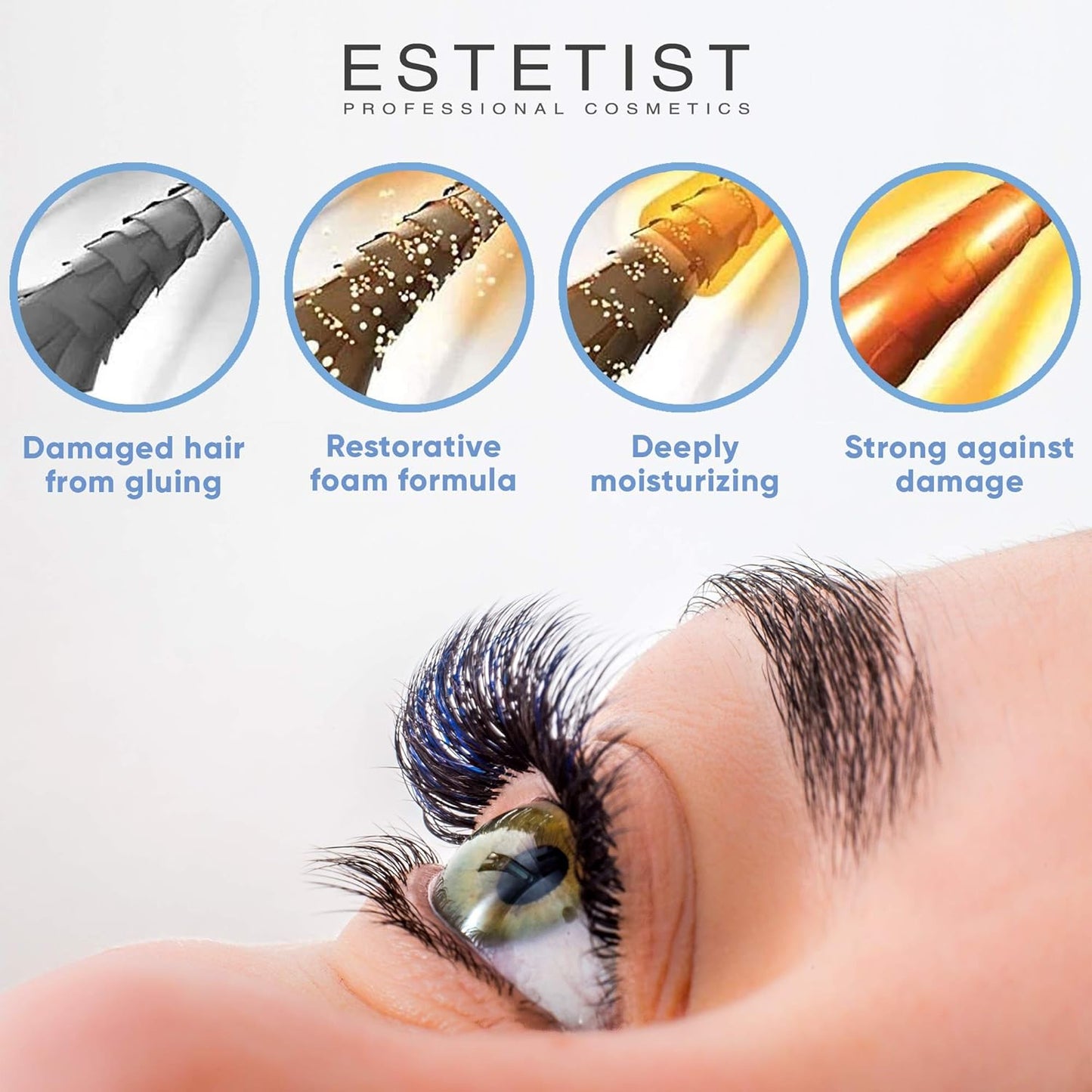 Eyelash Extension Shampoo & Brush Kit, Lash Wash & Foaming Cleanser for Extensions, Gentle Lash Cleaning Kit for Home or Salon Use, Oil-Free, Suitable for Sensitive Eyes