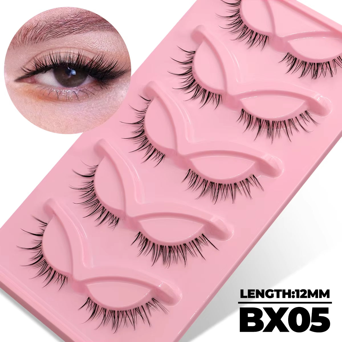5 Pairs Cat Eye Eyelashes Fox Eye False Eyelashes Faux Mink Lashes Natural Look Eyelashes Lash Extension Makeup