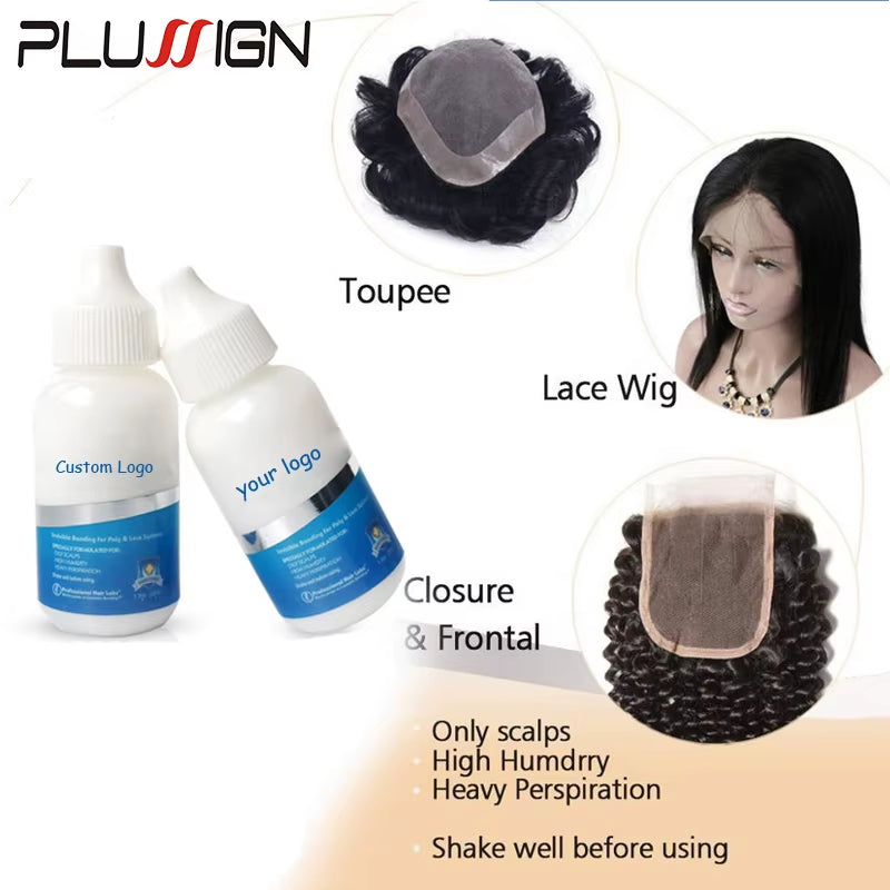 Lace Wig Bonding Glue 1.3Oz 38Ml Invisible Hair Adhesive Glue Remover Kits for Lace Frontal Wigs Toupee Strong Hold Hair Glue