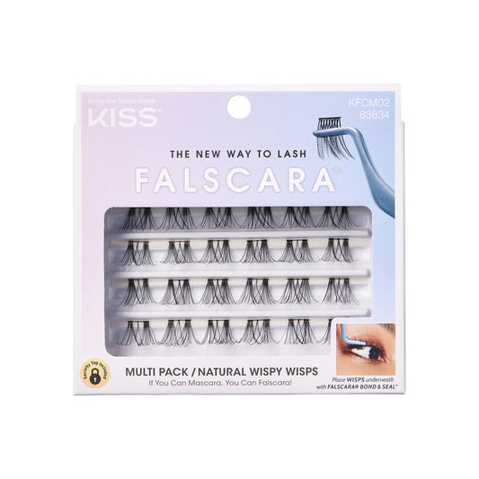 FALSCARA Lash Extension Kit, Natural Wispy, Black, 24 Lash Clusters