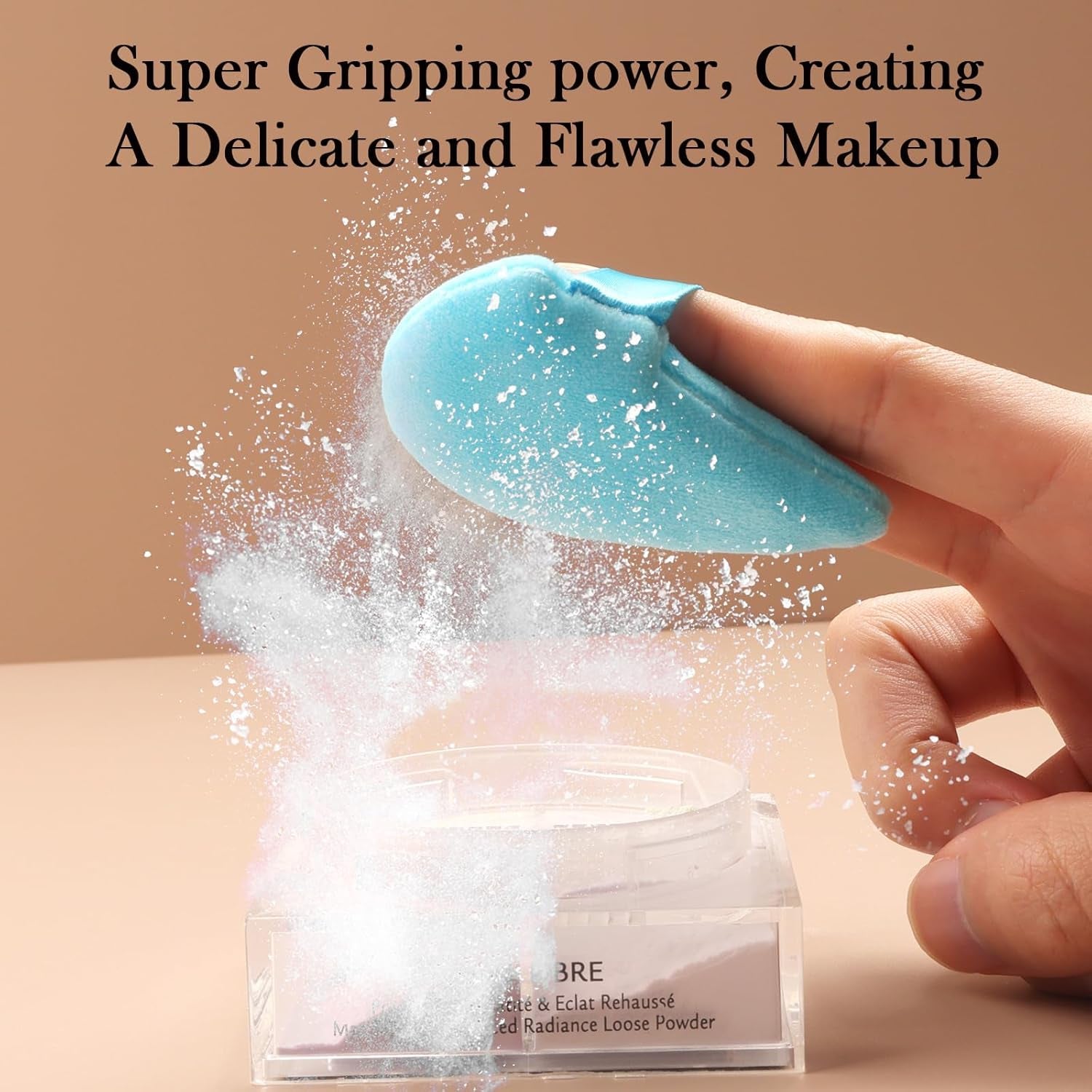 Powder Puff  6 PCS Makeup Puff Face Soft Triangle Powder Puffs for Loose Powder Mineral Powder Body Powder Velour Cosmetic Foundation Sponges Blender Beauty Makeup Tools(Blue)