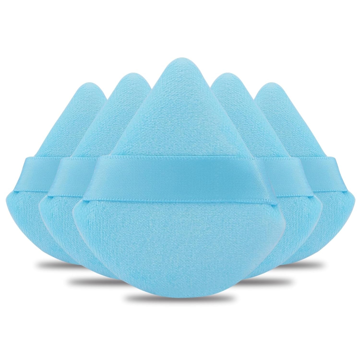 Powder Puff  6 PCS Makeup Puff Face Soft Triangle Powder Puffs for Loose Powder Mineral Powder Body Powder Velour Cosmetic Foundation Sponges Blender Beauty Makeup Tools(Blue)