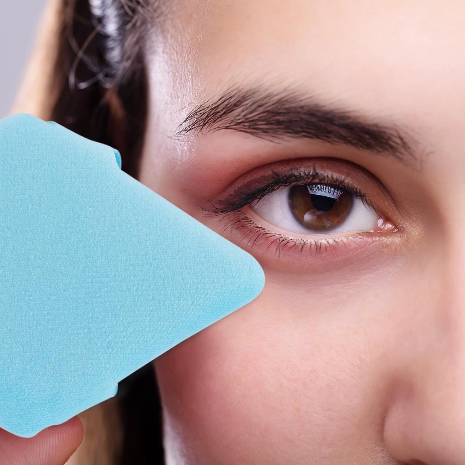 Powder Puff  6 PCS Makeup Puff Face Soft Triangle Powder Puffs for Loose Powder Mineral Powder Body Powder Velour Cosmetic Foundation Sponges Blender Beauty Makeup Tools(Blue)
