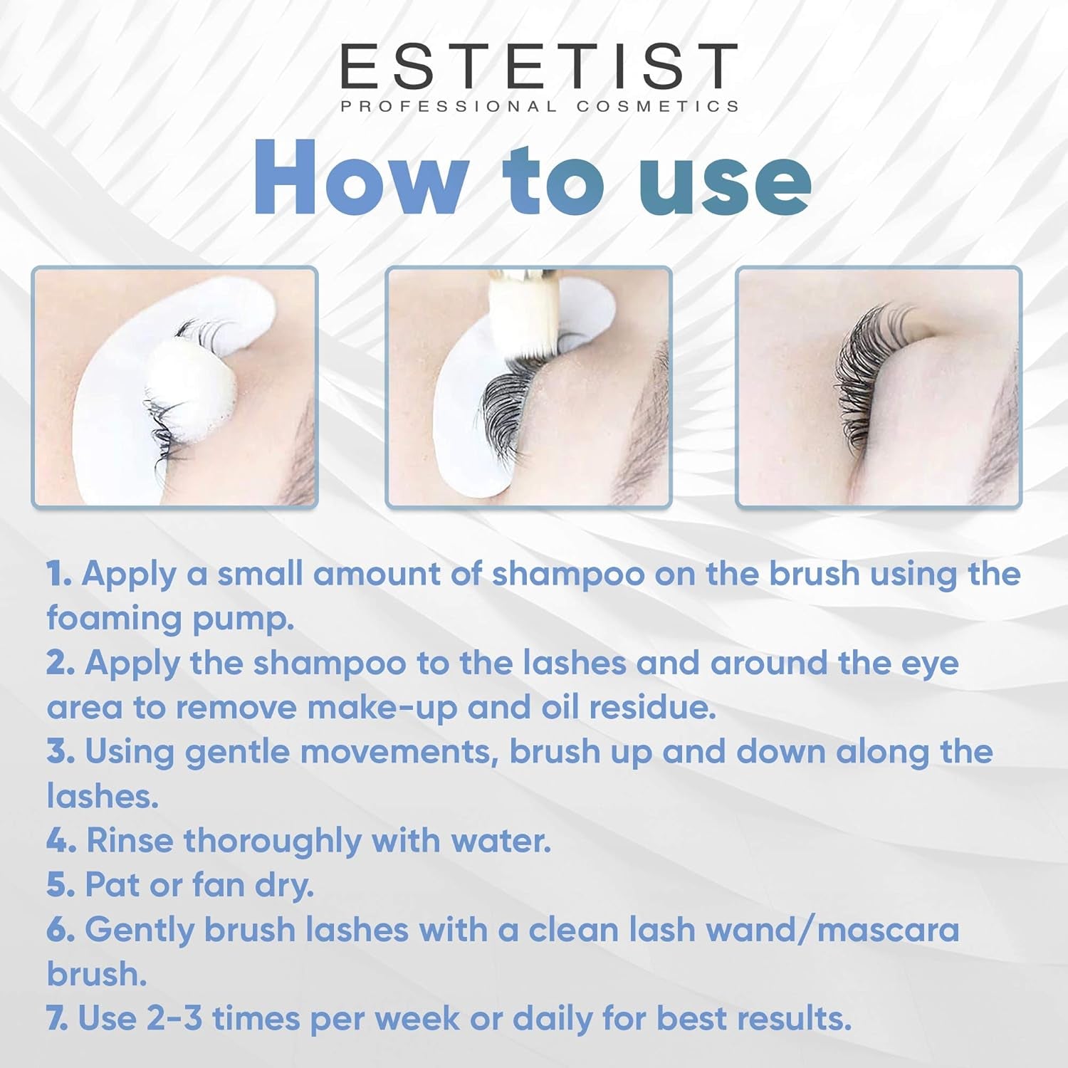 Eyelash Extension Shampoo & Brush Kit, Lash Wash & Foaming Cleanser for Extensions, Gentle Lash Cleaning Kit for Home or Salon Use, Oil-Free, Suitable for Sensitive Eyes